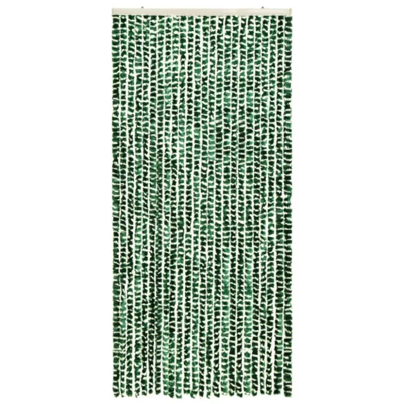 zöld és fehér zsenília rovarfüggöny 100 x 220 cm