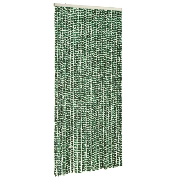 zöld és fehér zsenília rovarfüggöny 100 x 220 cm