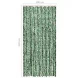 zöld és fehér zsenília rovarfüggöny 100 x 220 cm