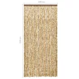 bézs és barna zsenília rovarfüggöny 100 x 220 cm