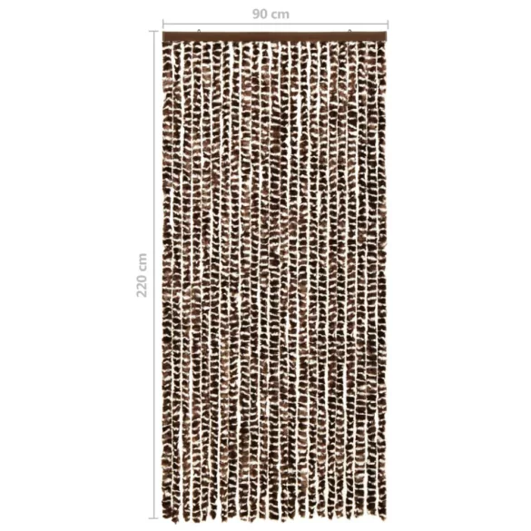 barna és fehér zsenília rovarfüggöny 90 x 220 cm