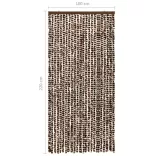 barna és fehér zsenília rovarfüggöny 100 x 220 cm