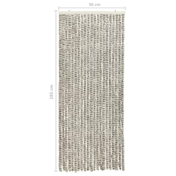 világos- és sötétszürke zsenília rovarfüggöny 56 x 185 cm