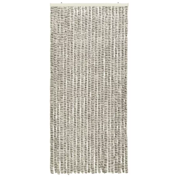 világos- és sötétszürke zsenília rovarfüggöny 90 x 220 cm