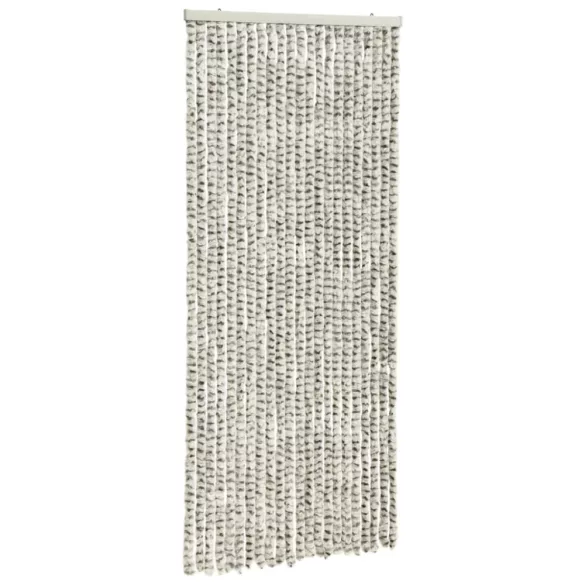 világos- és sötétszürke zsenília rovarfüggöny 90 x 220 cm