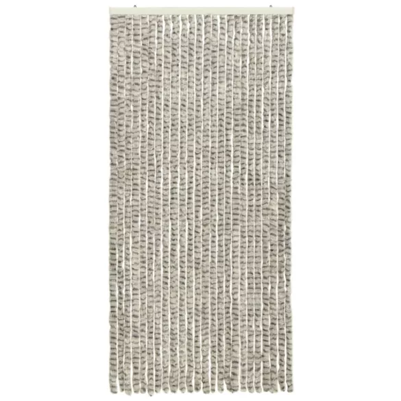 világos- és sötétszürke zsenília rovarfüggöny 100 x 220 cm