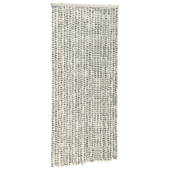 világos- és sötétszürke zsenília rovarfüggöny 100 x 220 cm