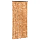okkersárga és fehér zsenília rovarfüggöny 100 x 220 cm