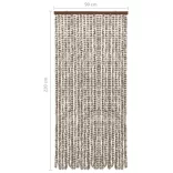 tópszínű és fehér zsenília rovarfüggöny 90 x 220 cm