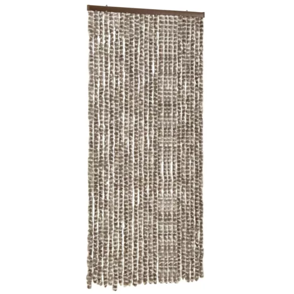 tópszínű és fehér zsenília rovarfüggöny 100 x 220 cm