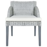 szürke természetes rattan étkezőszék párnával