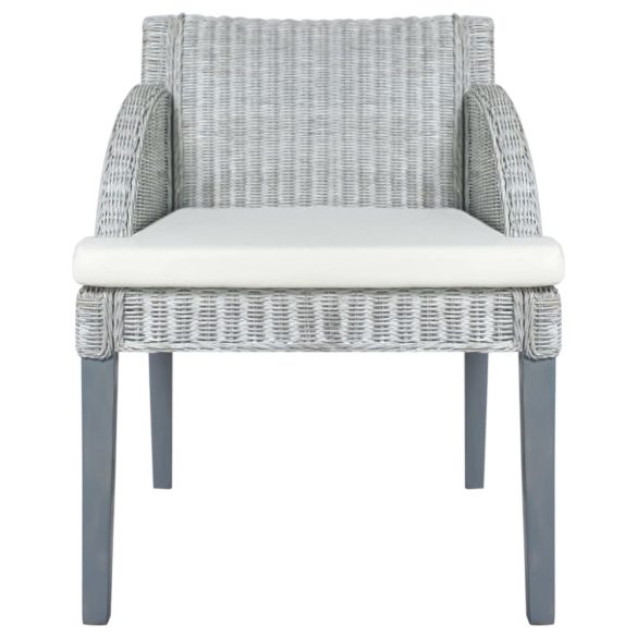 szürke természetes rattan étkezőszék párnával