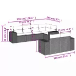 7 részes bézs polyrattan kerti ülőgarnitúra párnákkal