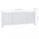 fehér MDF radiátorburkolat 205 cm