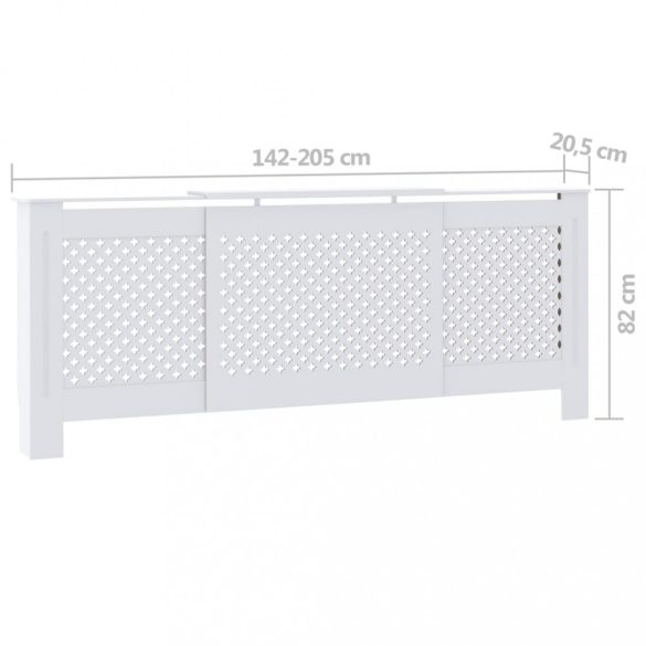 fehér MDF radiátorburkolat 205 cm
