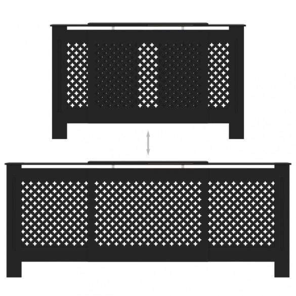 fekete MDF radiátorburkolat 205 cm