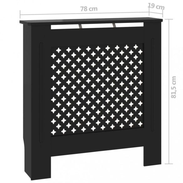 fekete MDF radiátorburkolat 78 cm