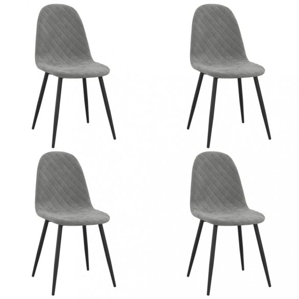 4 db világosszürke bársony étkezőszék