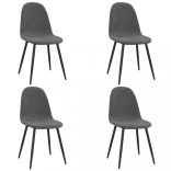 4 db sötétszürke bársony étkezőszék