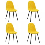 4 db mustársárga bársony étkezőszék