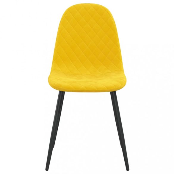 4 db mustársárga bársony étkezőszék