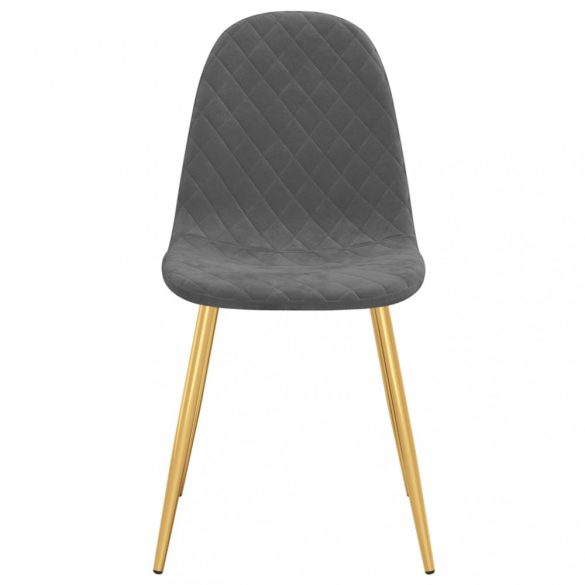 4 db sötétszürke bársony étkezőszék