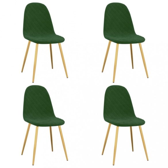 4 db sötétzöld bársony étkezőszék