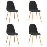 4 db fekete bársony étkezőszék