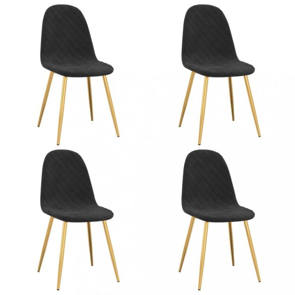 4 db fekete bársony étkezőszék