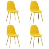 4 db mustársárga bársony étkezőszék