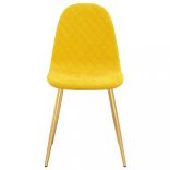 4 db mustársárga bársony étkezőszék