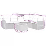 7 részes szürke polyrattan kerti ülőgarnitúra párnákkal