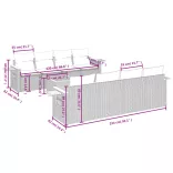 9 részes bézs polyrattan kerti ülőgarnitúra párnákkal