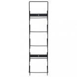 falra szerelhető fekete vas 5 palackos bortartó állvány