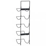 falra szerelhető fekete vas 5 palackos bortartó állvány