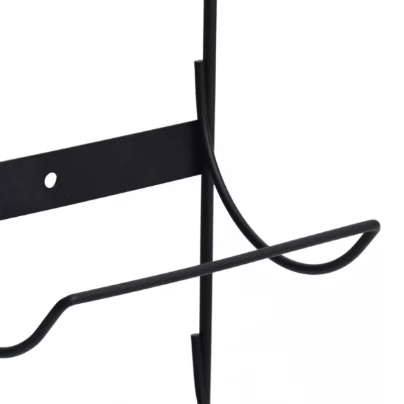 falra szerelhető fekete vas 5 palackos bortartó állvány