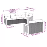 7 részes bézs polyrattan kerti ülőgarnitúra párnákkal