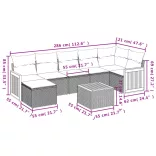 8 részes bézs polyrattan kerti ülőgarnitúra párnával