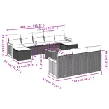 11 részes szürke polyrattan kerti ülőgarnitúra párnákkal