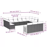 13 részes szürke polyrattan kerti ülőgarnitúra párnákkal