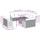 12 részes bézs polyrattan kerti ülőgarnitúra párnákkal