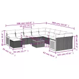 12 részes szürke polyrattan kerti ülőgarnitúra párnákkal