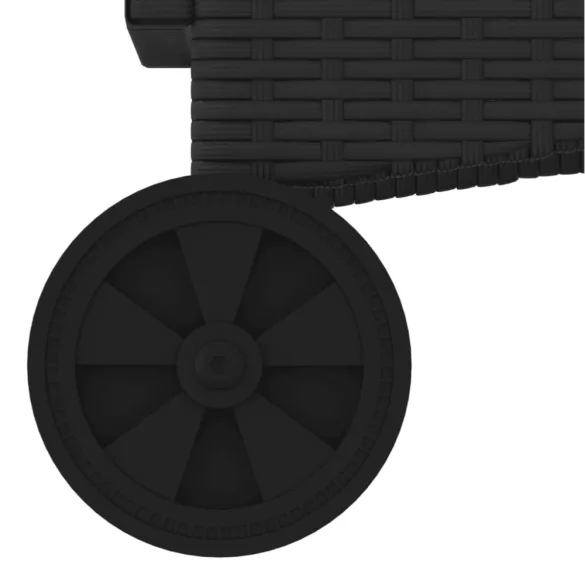 2 db fekete polyrattan napozóágy párnával