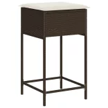 9 részes barna polyrattan kerti bárszett párnákkal