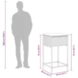 7 részes fekete polyrattan kerti bárszett párnákkal
