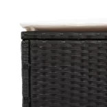 2 db fekete polyrattan napozóágy párnával