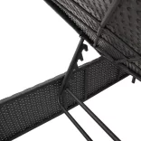 2 db fekete polyrattan napozóágy párnával