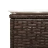 2 db barna polyrattan napozóágy párnával