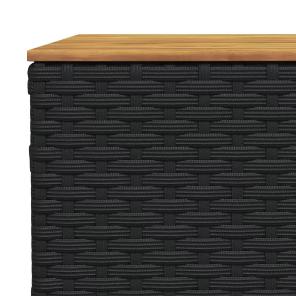 7 részes fekete polyrattan kerti ülőgarnitúra párnával