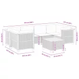 7 részes fekete polyrattan kerti ülőgarnitúra párnával